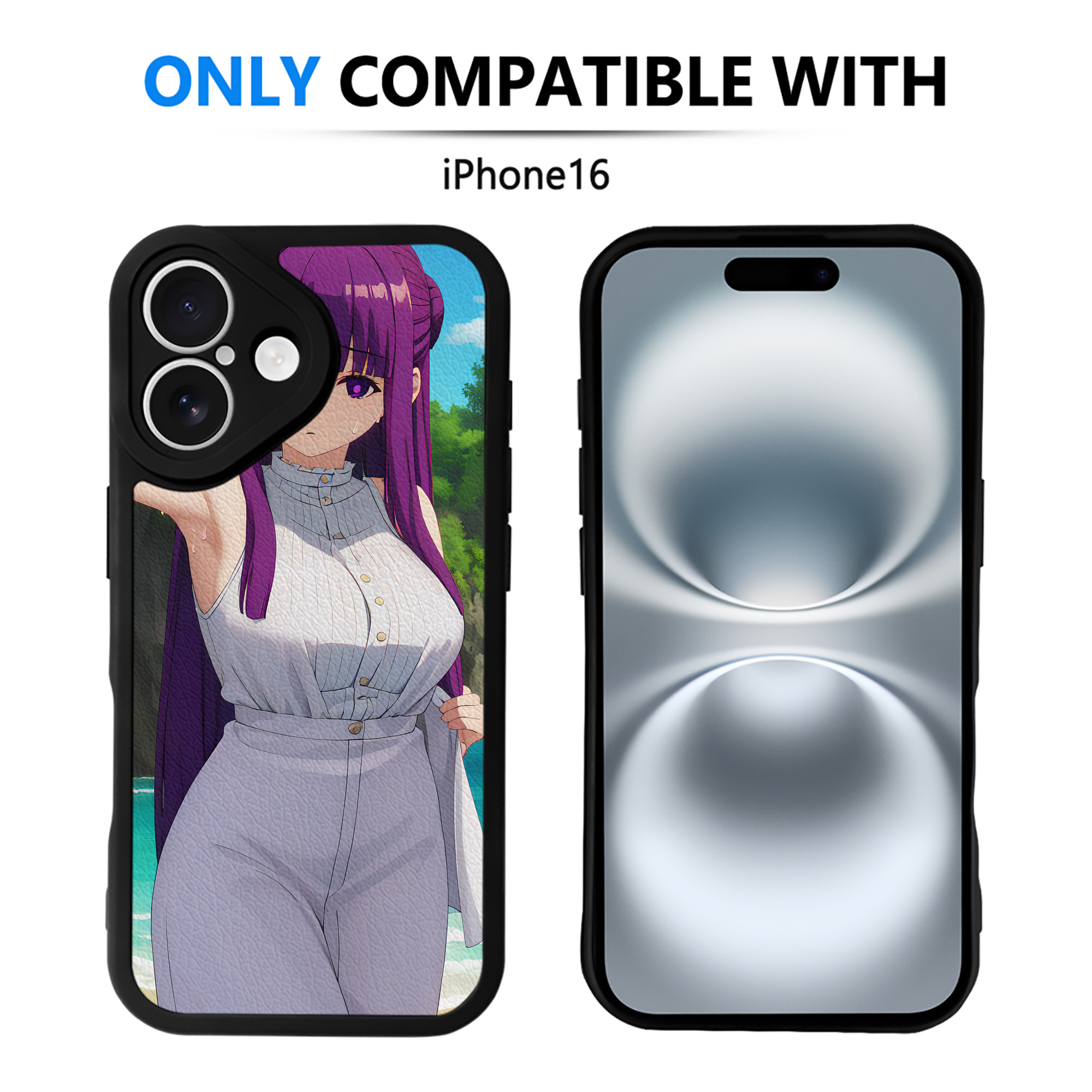 （画像用） 葬送のフリーレン Frieren 【iPhone 16シリーズ対応】シリコンスマホケース（レザー調） 材質：シリコン